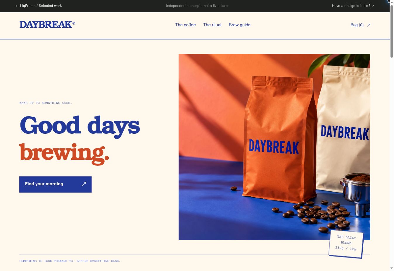 DAYBREAK specialty coffee storefront